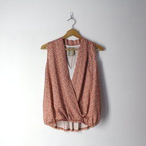 Anthropologie Dolan XS Pia Dot Print Wrap Cross front V-neck Top Blouse